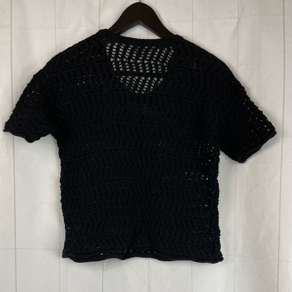 James Perse Black Knit Short Sleeve Crop Top Size 2 (M) - Picture 2 of 4